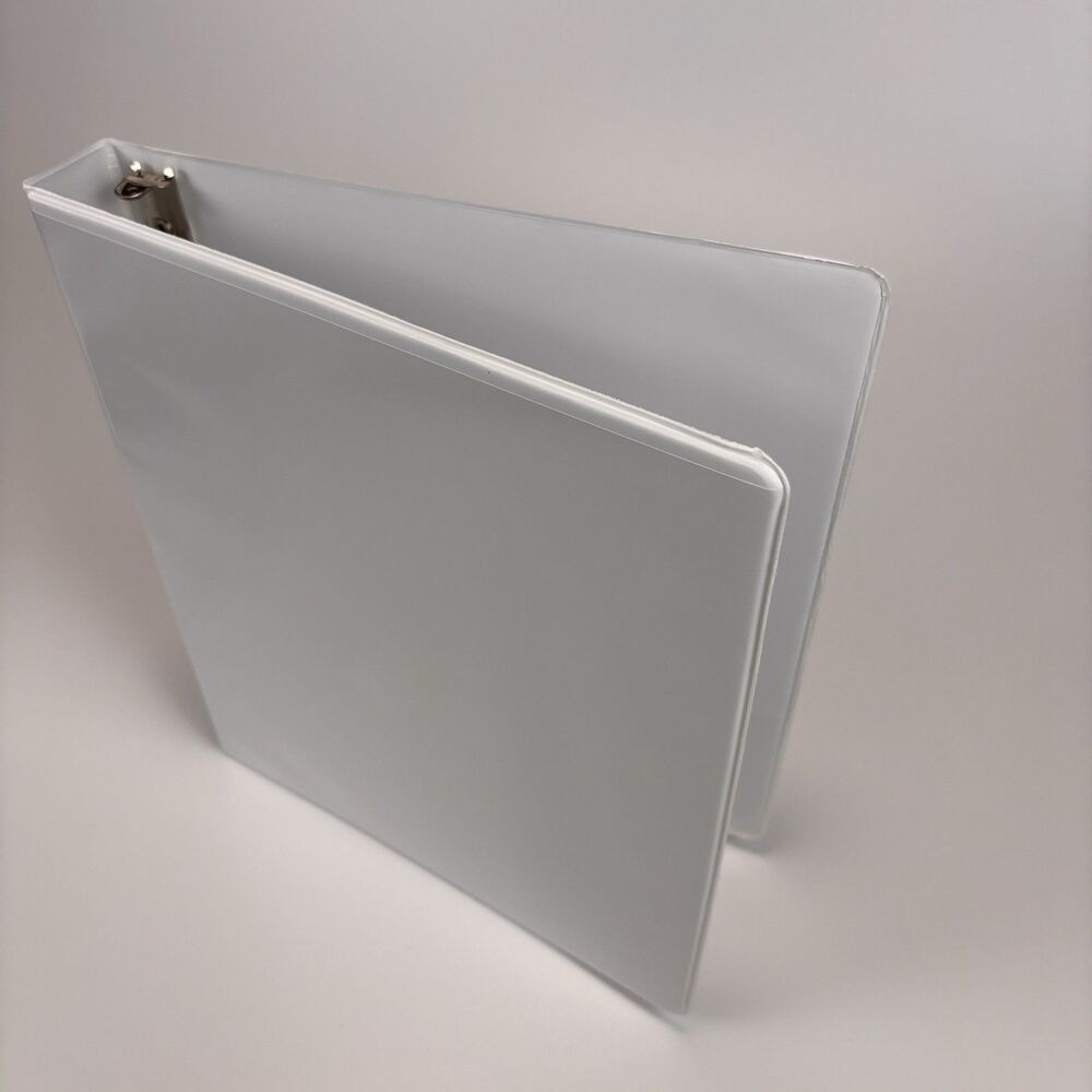 Amazon Basics 3-Ring Binder 1-Inch White View Binder 175 Sheet Capacity New